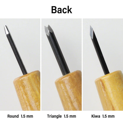 Wazakura 3PCS Bonsai Chisel Kit with Round Gouge, Single Bevel Skewed and V-Parting Tool, Hand Carving Tool Set for Jin Shari Making, Woodworking Knife Pack - Mini Size