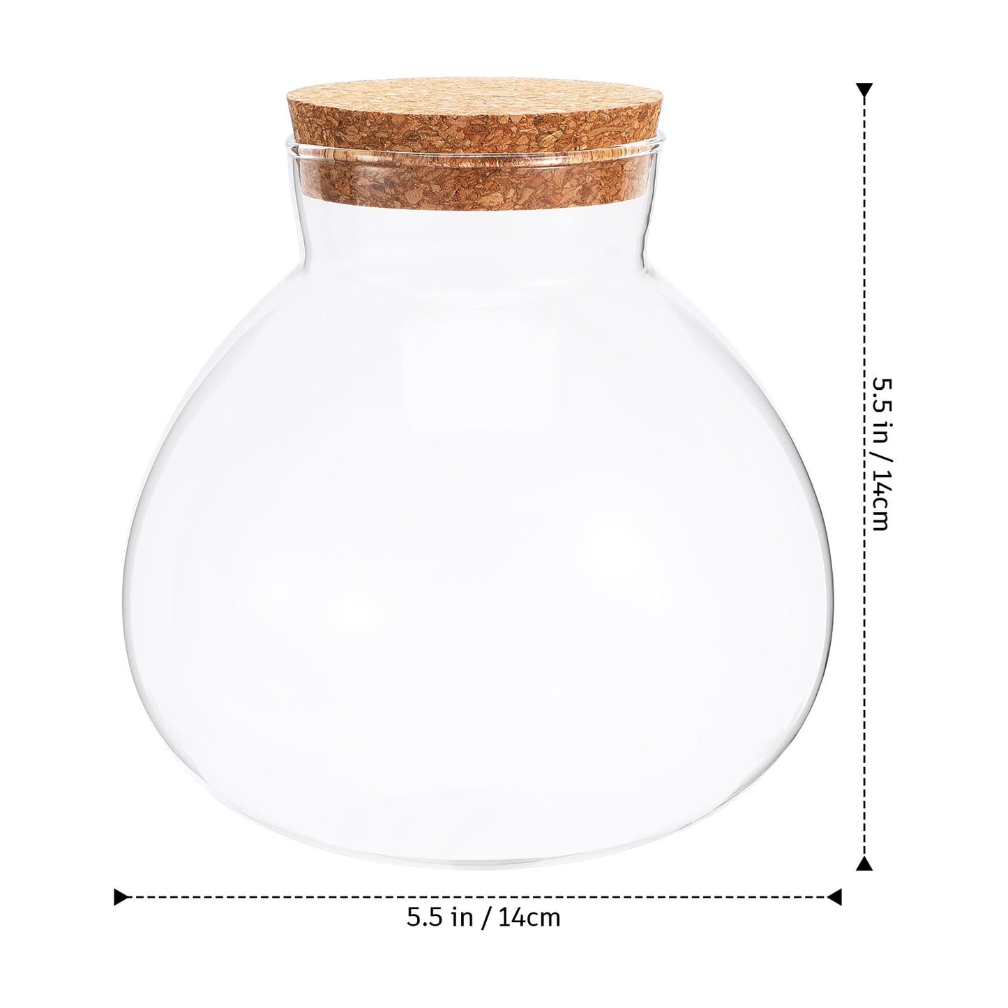 YARNOW Terrarium Bottle with Cork Lid 5.5 Inch Clear Glass Jar for Diy Micro Landscape Succulent Plant Moss Display and Home Decoration