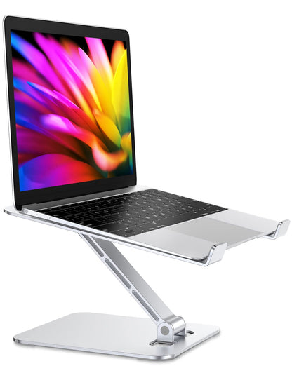 Foldable Laptop Stand, Height Adjustable Ergonomic Computer Stand for Desk, Aluminum Portable Laptop Riser Lecterns Holder Mount Compatible with MacBook Pro Air, HP, Dell 10-16"