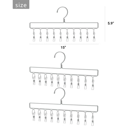 Mkono Hat Organizer Hanger for Closet Set of 3 Baseball Hat Organizer with 30 Stainless Steel Clips Hat Hook Rack for Baseball Caps, Silver Hat Holder for Closet Organizer, Fits All Caps, 3 Pieces