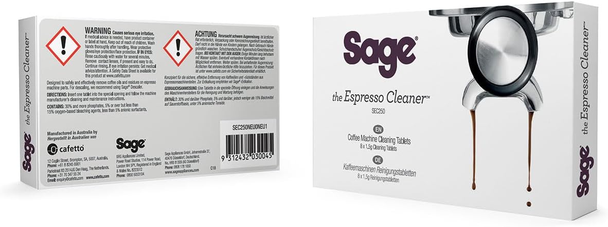 Sage Appliances SEC250 Espresso Cleaning Tablets, 8 Count (Pack of 1)