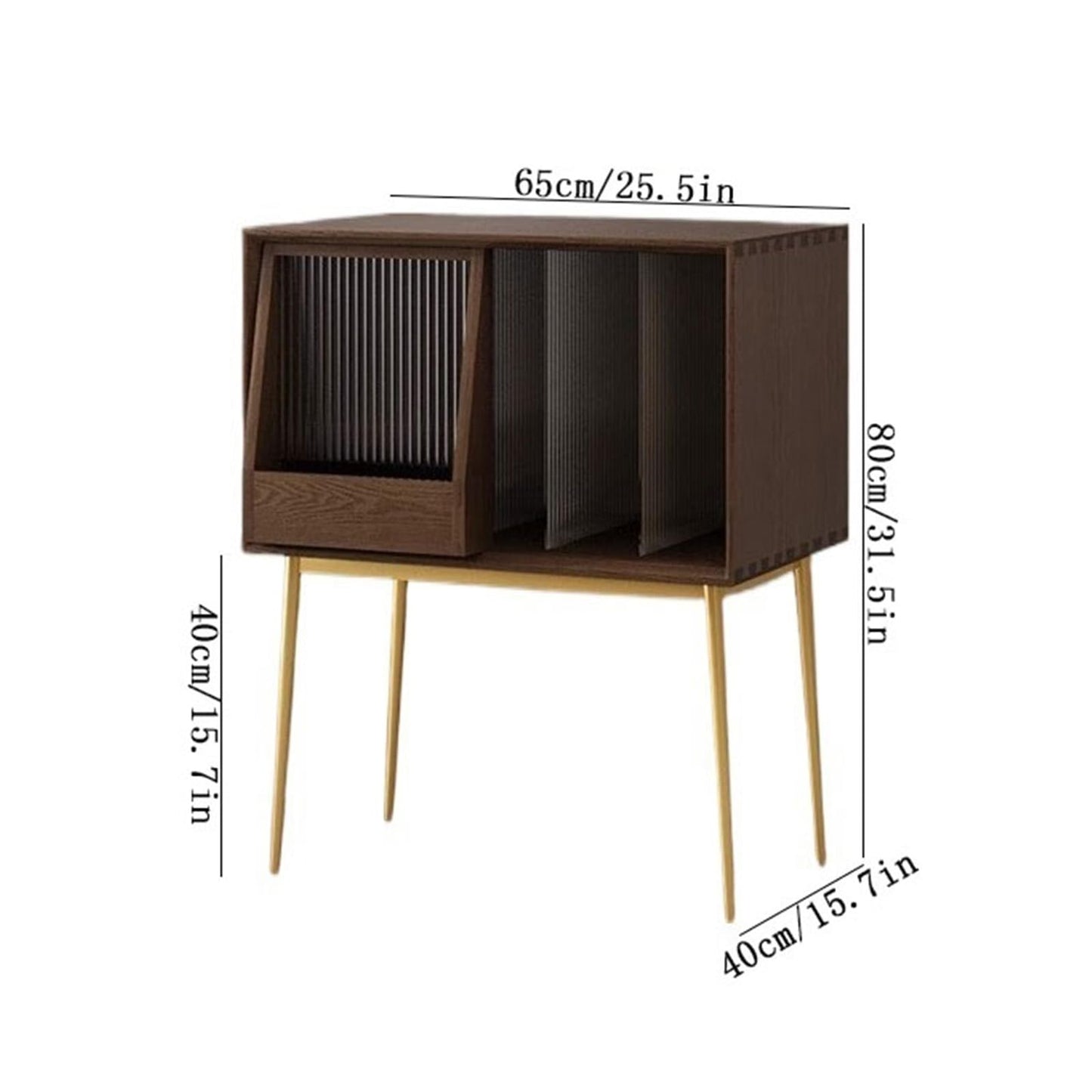 CAOJLjiaxiang-2012 CD-Holder Light Luxury Wooden Vinyl Record Cabinet with Sliding Doors, High Legged Books CD Storage Rack Record Player Stand