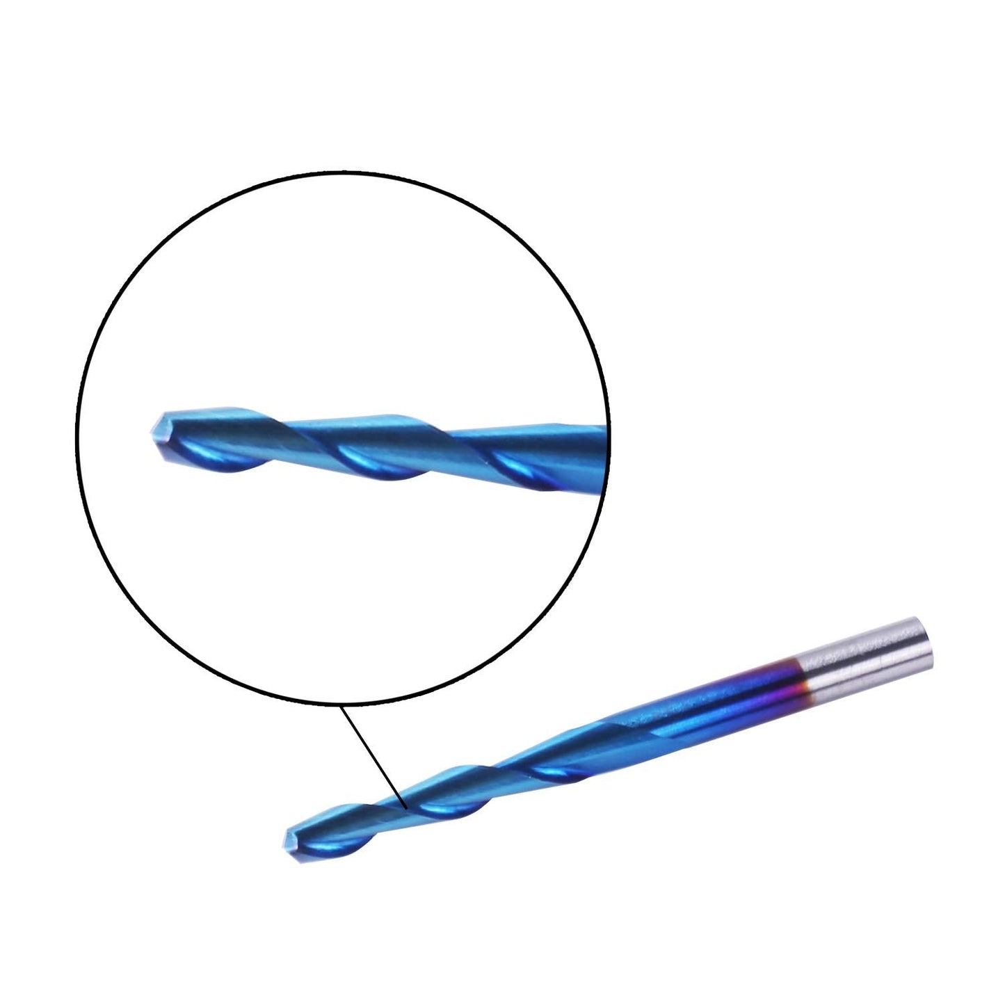 SainSmart Genmitsu 10Pcs Nano Blue Coat Flat Nose End Mill CNC Router Bits, 1/8" Shank Spiral Upcut 2 Flute End Mill Set (3.175 x 17 x 38mm)