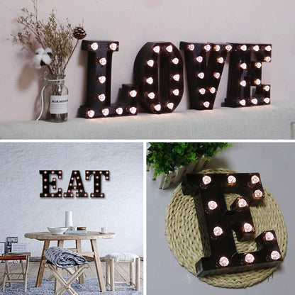 LED Black Alphabet Marquee Letters Sign, Light Up Marquee Number Letter Lights for Home Bar Christmas Birthday Party