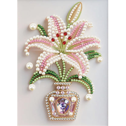 Kulvci Flower DIY 5D Pearl Painting Kit, Diamond Painting Kit for Adults Beginner, Bead Art Kits All-Pearl Dot Painting for Wall Decor, Creative Stress Relief Gift Home Decor,12 × 16 inch