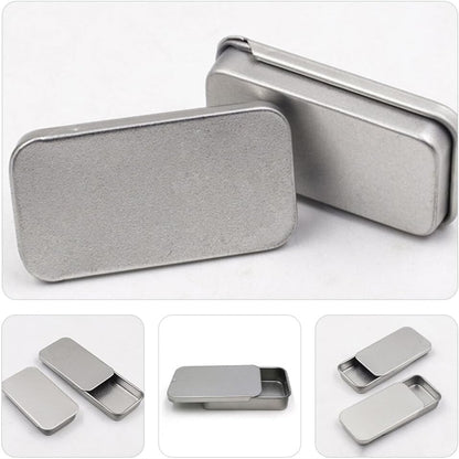 Hemoton 20pcs Rectangular Slide Top Tinplate Box, Sliding Cover Push-Pull Tin Box for Candies Jewelry Crafts Lip Balm