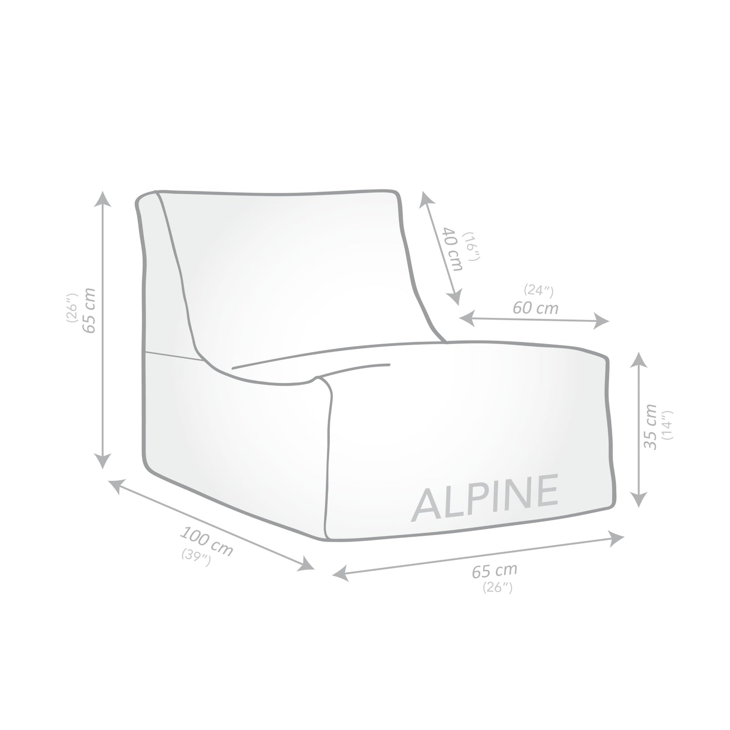 Gouchee Home Alpine Outdoor/Indoor Bean Bag Chair, Yellow - Lounger with Back Rest Filling Included, Sofa Chair for Patio and Outdoors, Beanbag Chair with Water-Proof Fabric, X-Large