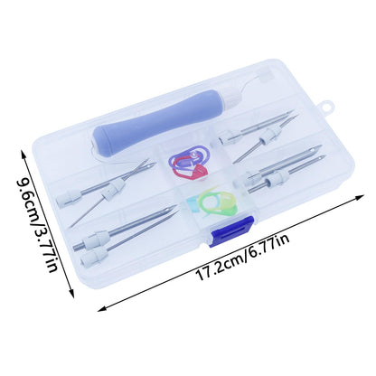 yyangz 1 Box Blue Punch Needle Pen Set Suitable for Beginners Embroidery Projects Craft Decorations Making Curtain Sewing Patterns