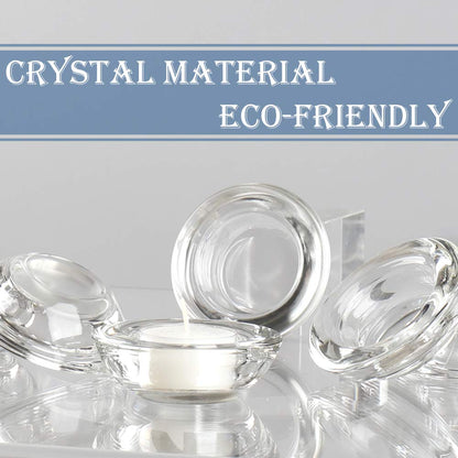 ELIVIA Clear Tealight Candle Holders - Set of 12, Round Chunky Glass Candle Holder, 3" Diameter - CH01 - Clear