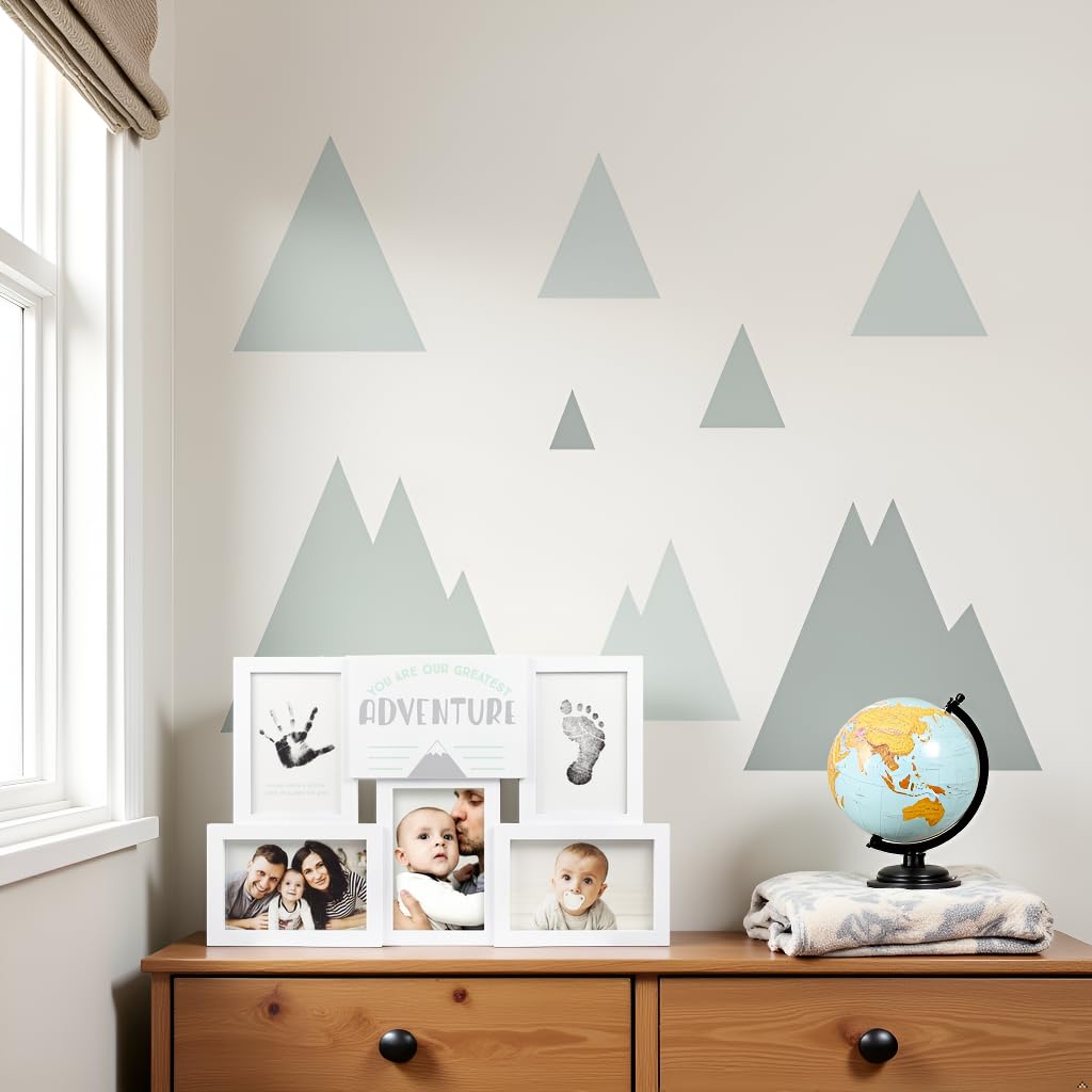 Tiny Ideas You Are Our Greatest Adventure Collage Keepsake Photo Frame, Baby Keepsake Pictures, DIY Baby's Handprint and Footprint Kit, Gender Neutral Nursery Wall Decor, White