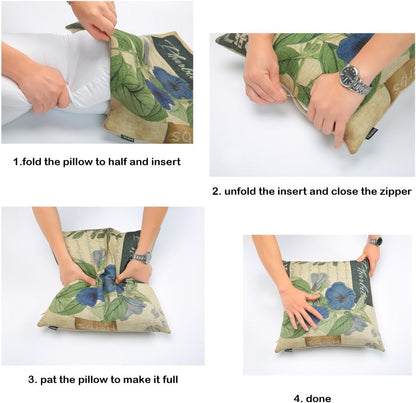 TRENDIN Vintage Farmhouse Home Linen Cushion Cover, 18" X 18" - Sofa Throw Pillow Case PL146TR