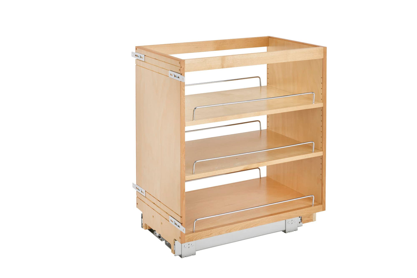 Rev-A-Shelf 6.5" Pullout Kitchen Cabinet Storage Organizer Slide Out Pantry Spice Rack with Adjustable Shelves, Natural Maple, 448-BC-6C