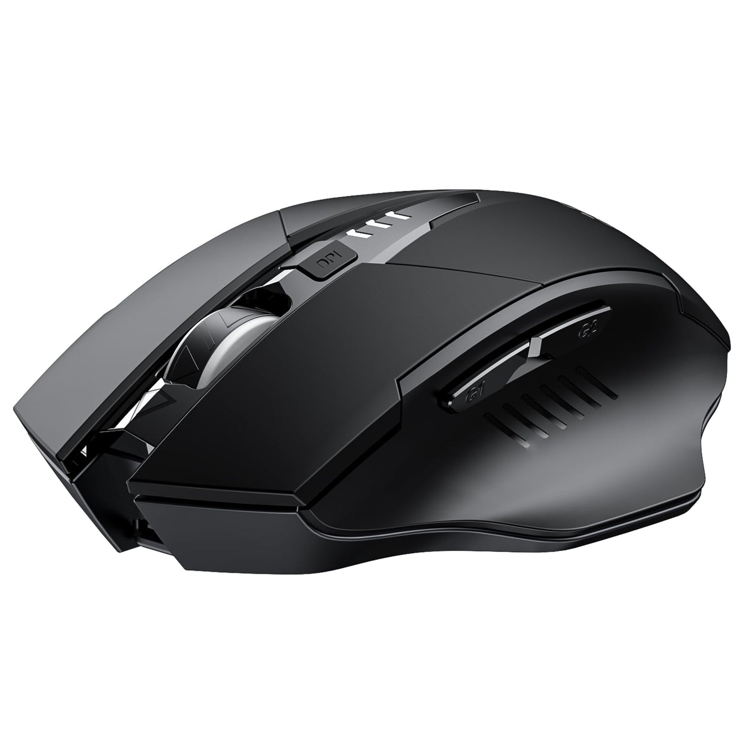 INPHIC Wireless Mouse Rechargeable, Battery Visible, 2400 DPI, 6 Buttons, Ergonomic Large Mouse for Laptop, Computer, Mac, PC etc.