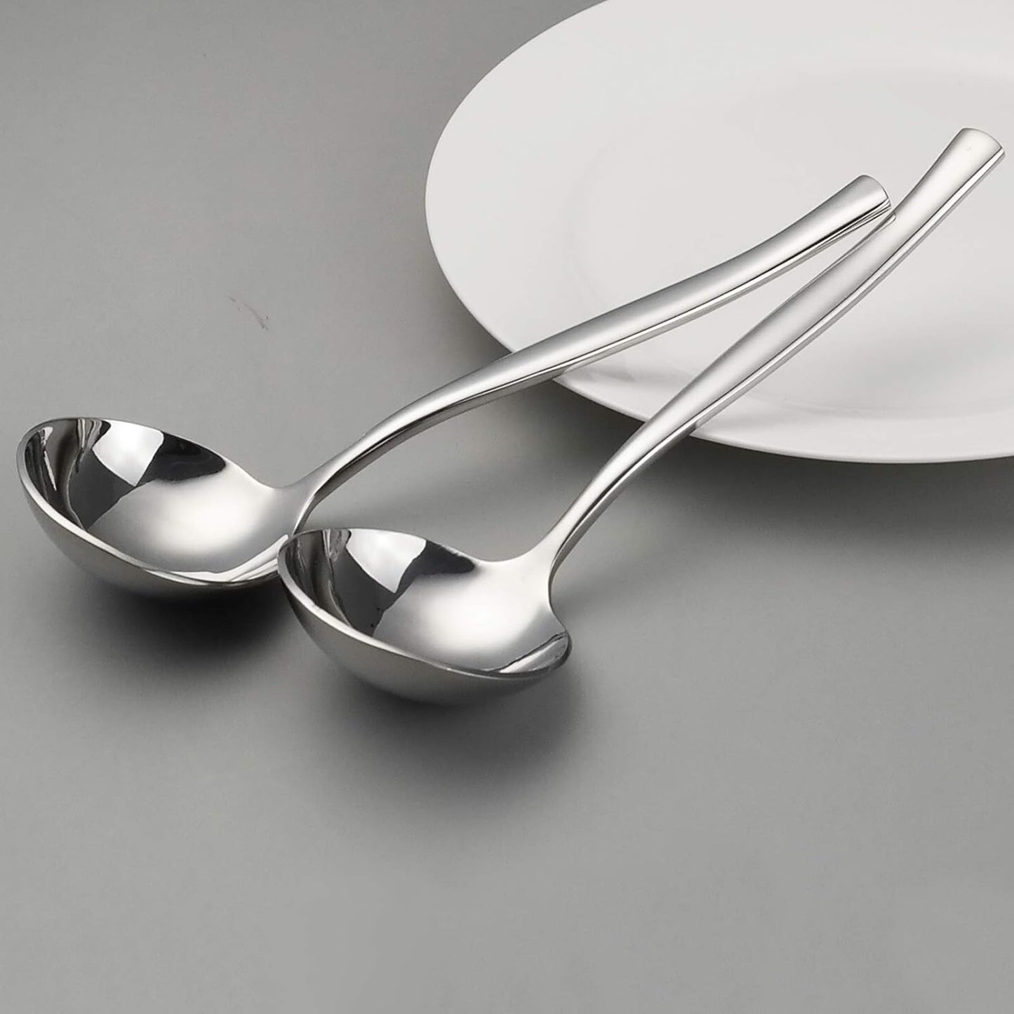 4-Piece Small Stainless Steel Gravy Soup Spoon Set, Perfect for Serving