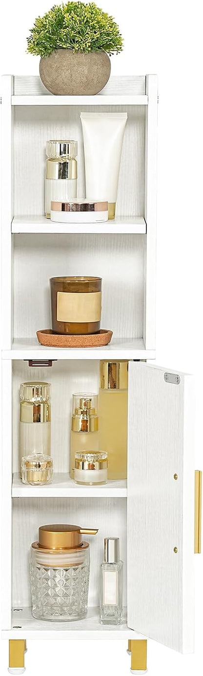 7.9" 5.9" 31.5" HOOBRO Small Bathroom Storage Cabinet, Narrow Corner Floor Cabinet with Door and Adjustable Shelf, L x