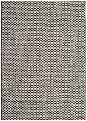 SAFAVIEH Courtyard Collection Accent Rug - 2' x 3'7", Black & Light Grey, Non-Shedding, Easy Care, Indoor/Outdoor,