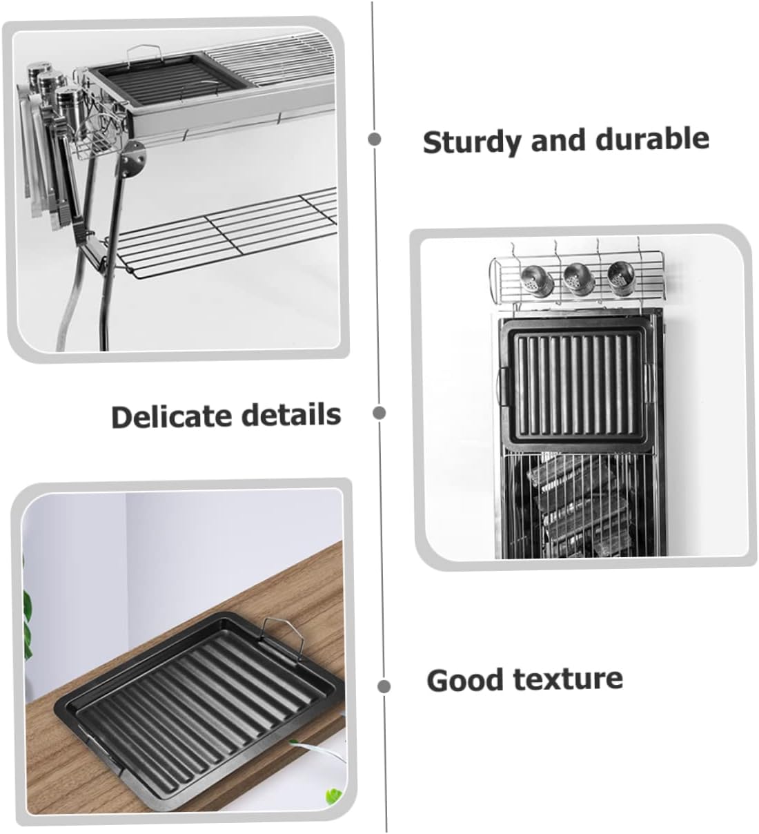 Outdoor Grill Pan, Enamel Grill Pan for Meat and Vegetables, Multi-use Picnic Supply