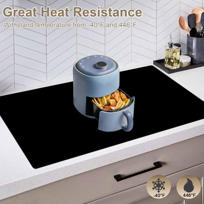 120"x24"(305cmx60cm) Large Silicone Kitchen Counter Mat, Heat Resistant Non-Slip Countertop Protector, Waterproof Multipurpose Mat for Kitchen Island, Dark Gray