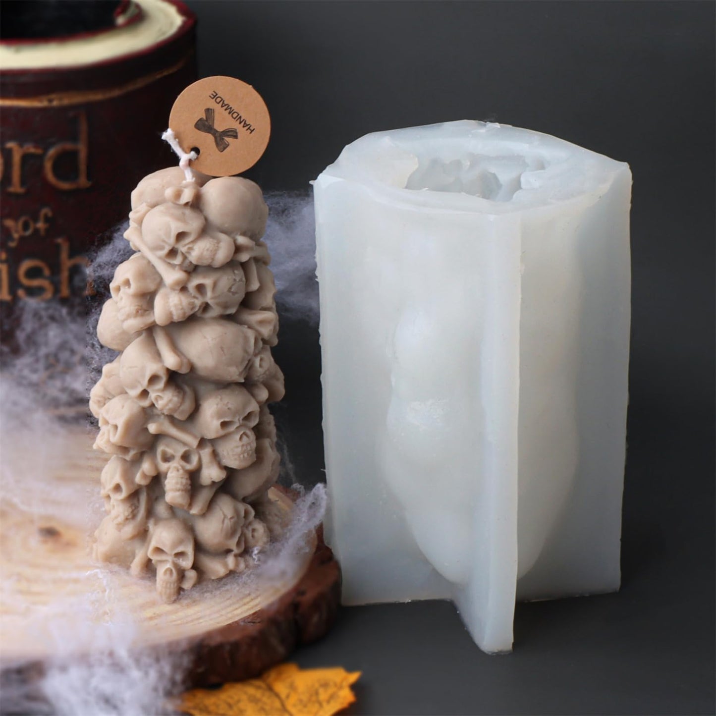 3D Skull Candle Silicone Mold, Halloween Creative Skul lSilicone Soap Mold Chocolate Candy Cake Decor, Handmade Plaster Resin Clay Mould,Home Ornaments Party Decoration (Skull Tower)