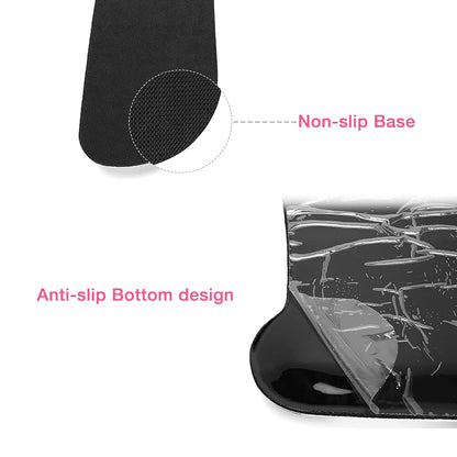 MOSISO Wrist Rest Support for Mouse Pad & Keyboard Set, Peony Ergonomic Mousepad Non-Slip Base Home/Office Pain Relief & Easy Typing Cushion with Neoprene Cloth & Raised Memory Foam, Black