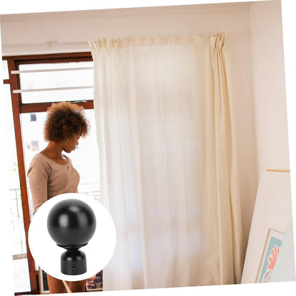 Artibetter 2pcs Roman Pole Decorative Head Curtain Pole Finials, Iron Drapery Rod Ends for Curtain Rail