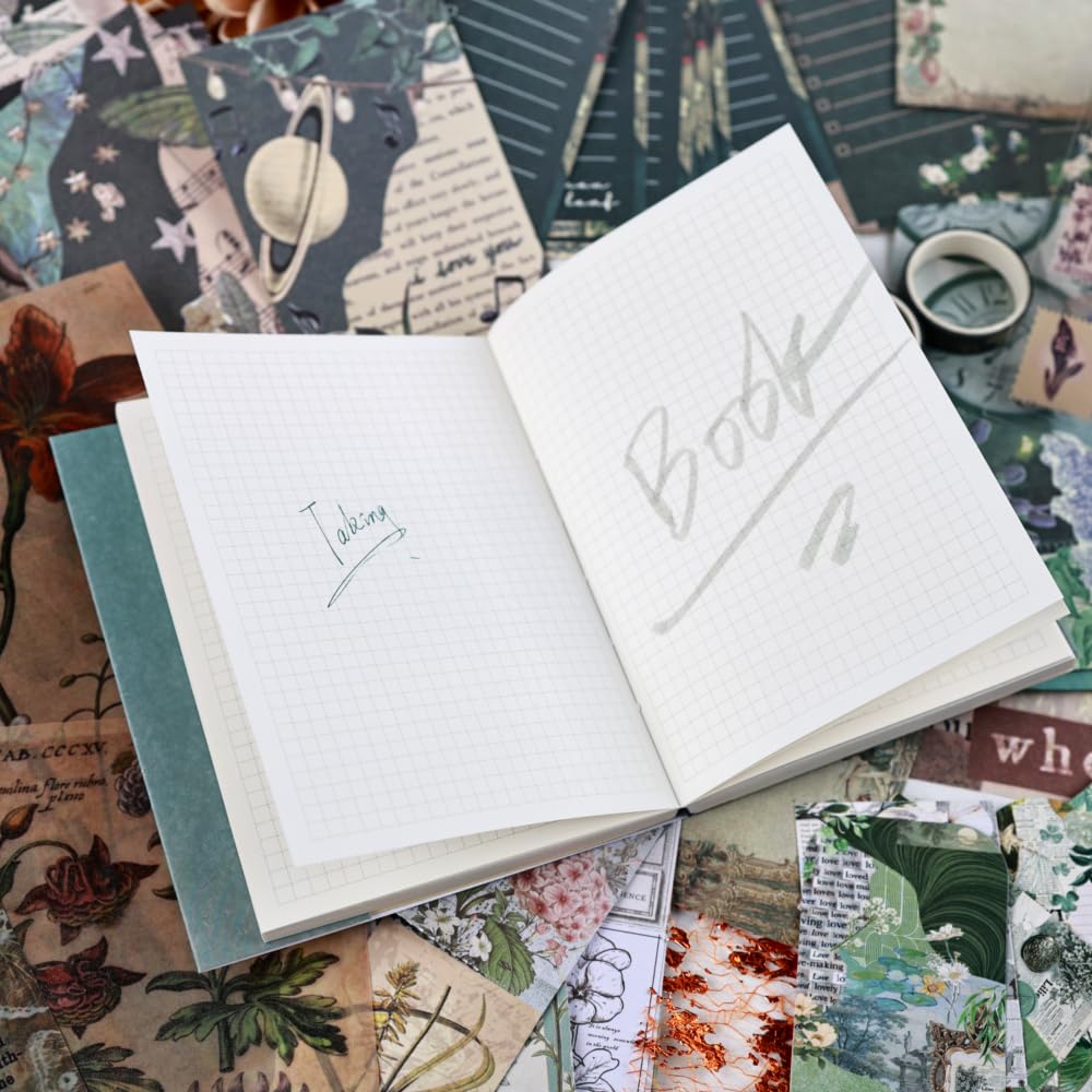 Diuhofart Vintage Scrapbooking Supplies Kit, 185pcs Junk Journal Kit with Scrapbook Paper Sticker Aesthetic Notebook Scrapbook Kit, Art Craft DIY Gift for Adult Women