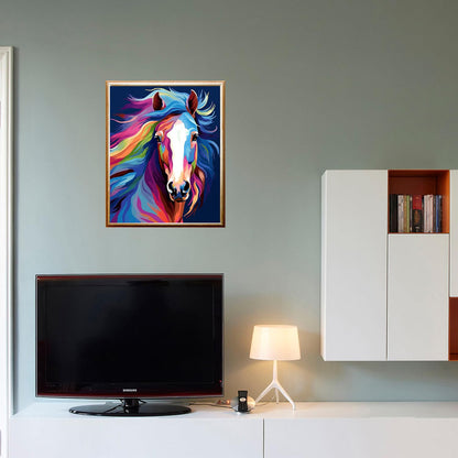 Maomaomi Paint by Numbers DIY Acrylic Painting Kit for Kids & Adults Beginner – 16" Wx20 L Colorful Horse Head Pattern