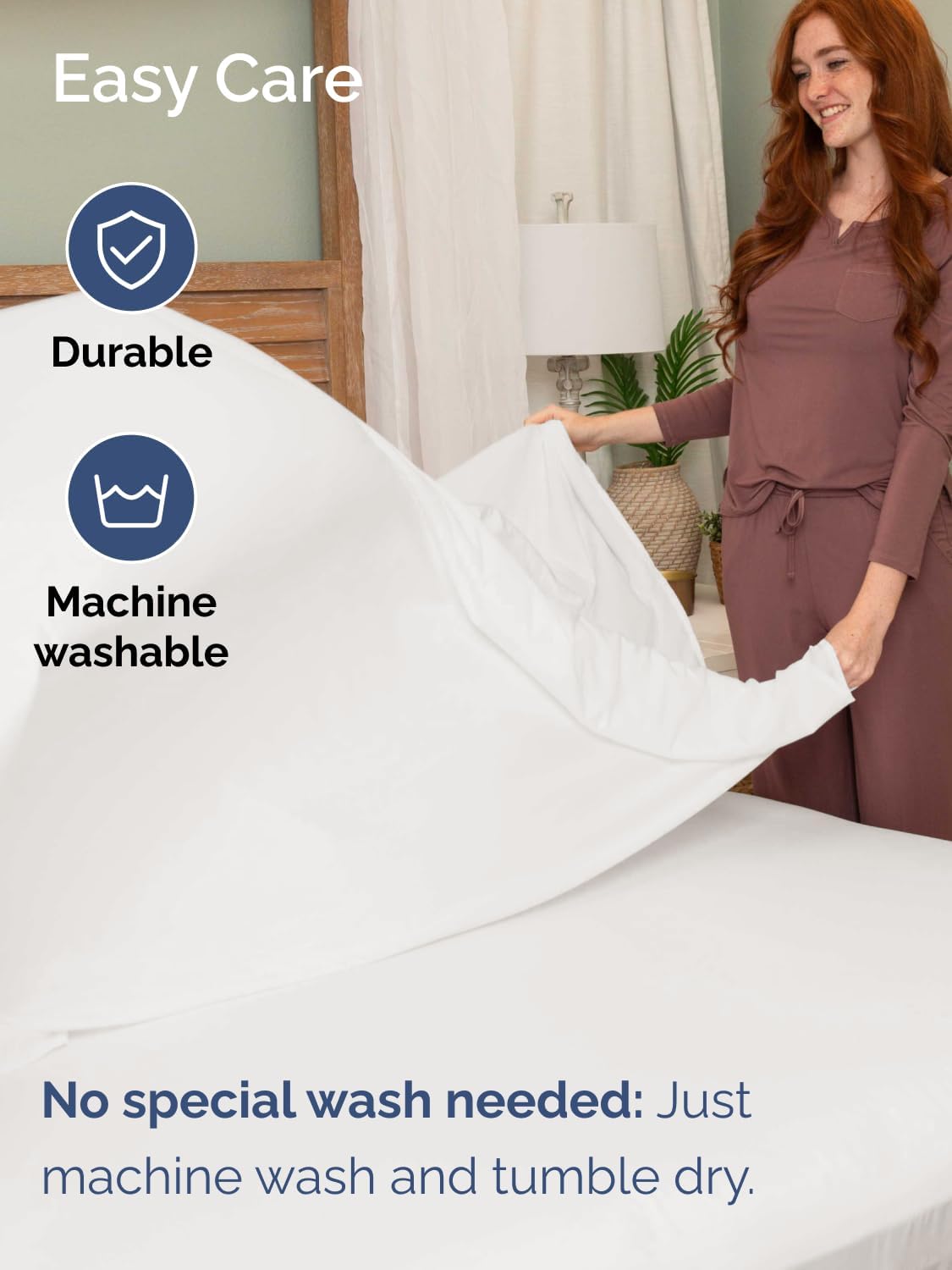 Skiennix Extra Deep Cal King Sheet Set - 6-Piece Breathable Cooling Bedding - Luxury Soft & Wrinkle-Free - Antique White