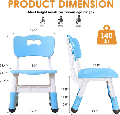 JIAOQIU 3 2-6. 220LBS Set Kid Chairs Indoor Level Adjustable Suitable for Children Age Toddler Chairs Maximum