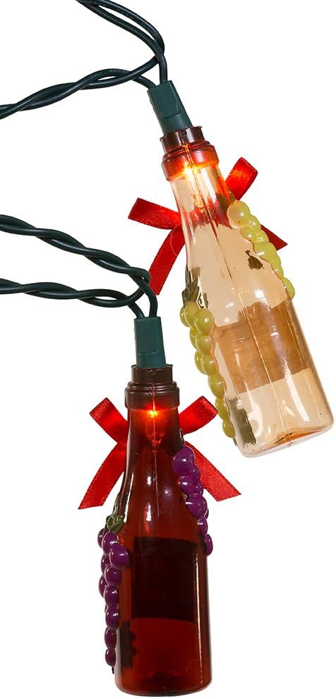 Kurt Adler UL 10-Light Wine Bottle Light Set with Decal
