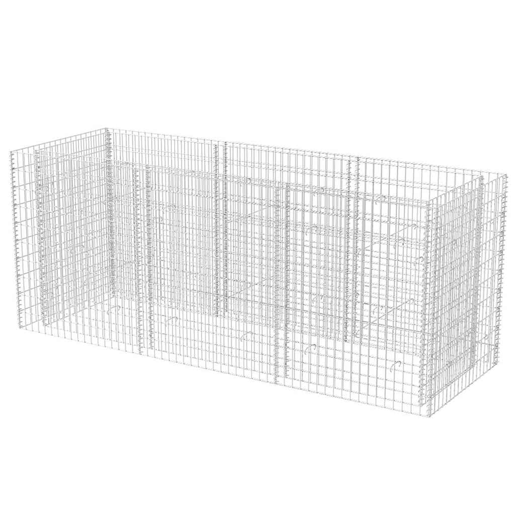 Foknhdi Galvanized Steel Gabion Raised Garden Bed 106" Large Outdoor Planter Box for Vegetables, Herbs & Flowers, Heavy-Duty Rectangular Raised Bed for Patio, Yard & Balcony Spaces
