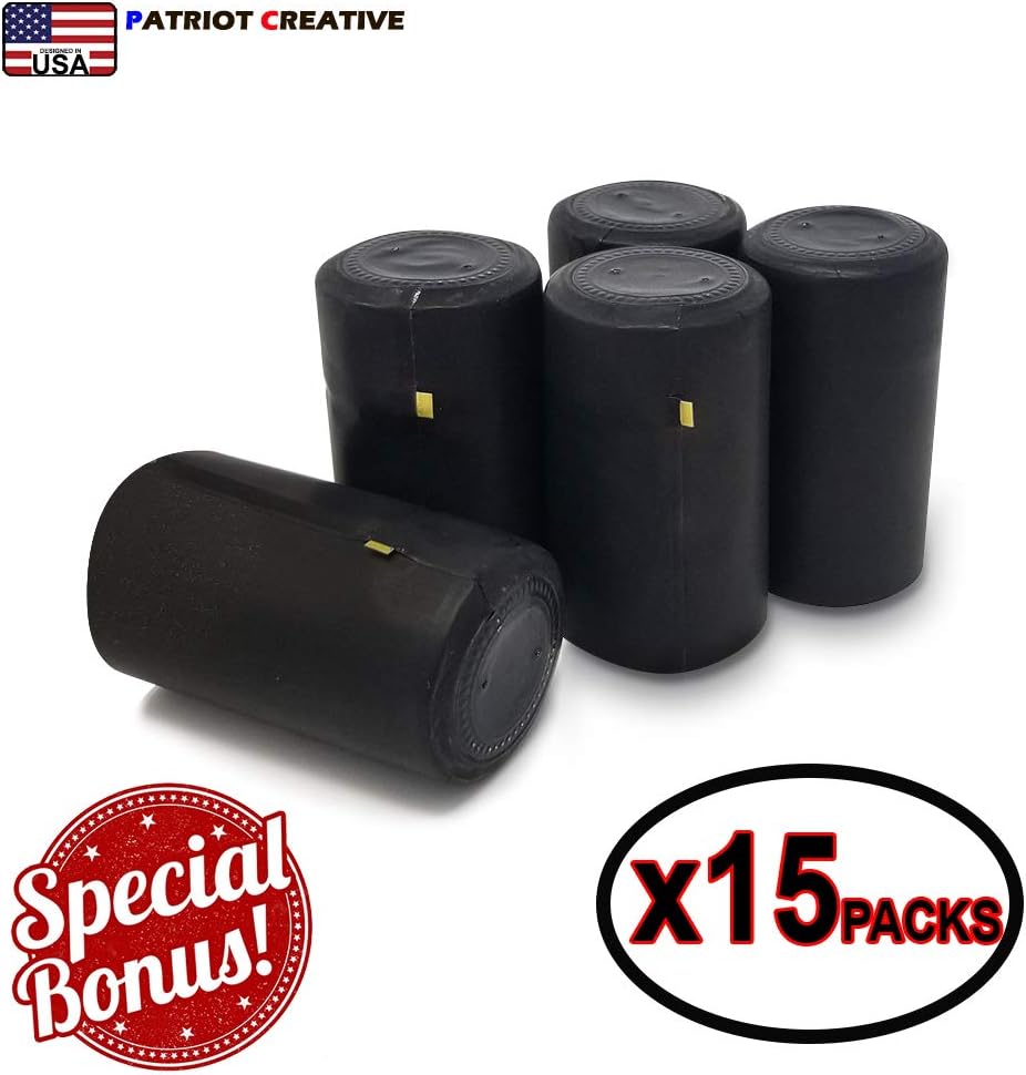 Quadra Bottles 8.5 Oz - 15 Sets of Premium Glass Square Bottles with Leak Proof Airtight Caps, Black