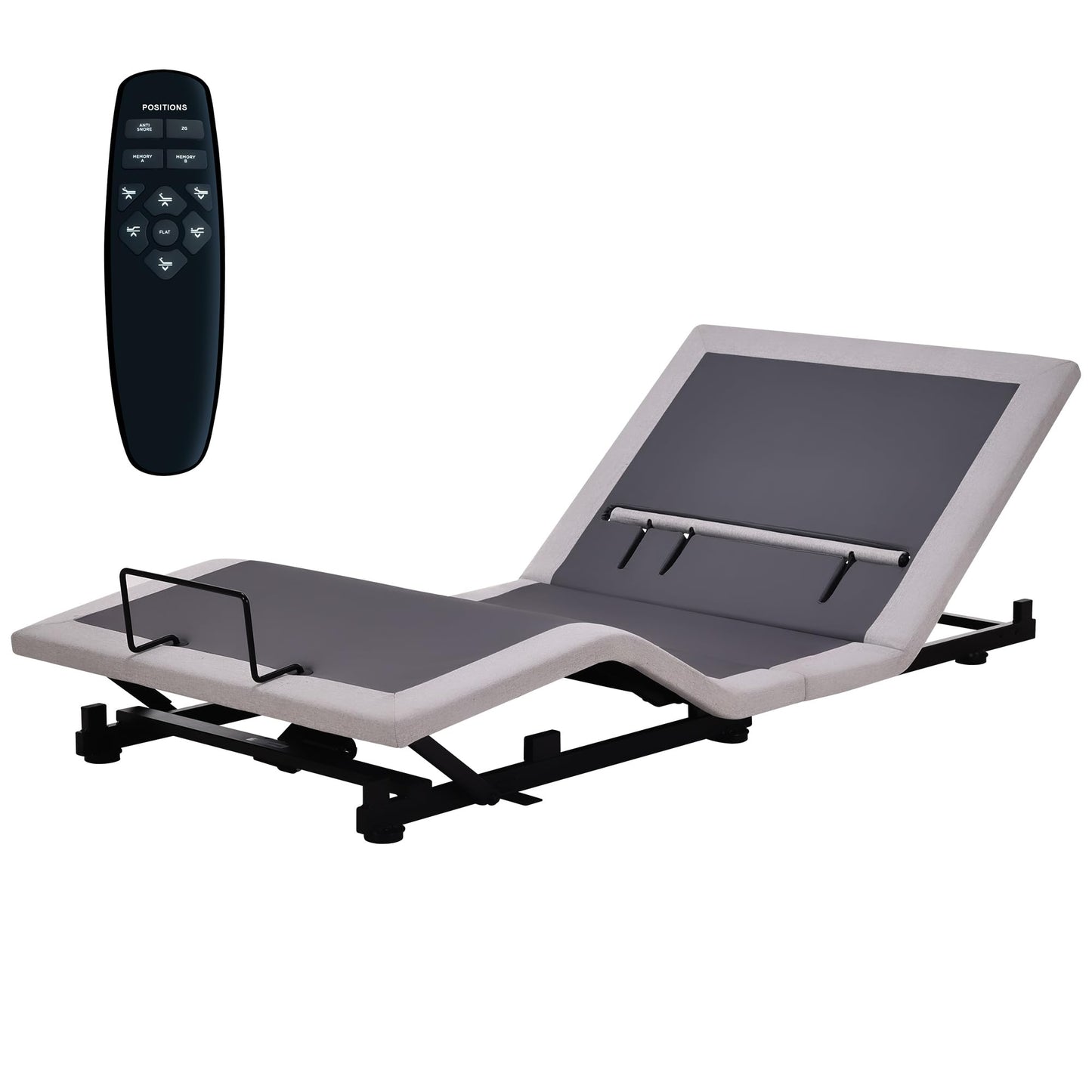 Fromann Adjustable Twin XL Bed Base Frame No Legs, Head Foot Lift and Lumbar Support Including Platform or Storage Beds Anti-Snore, Zero G,Wireless Remote,Memory Positions