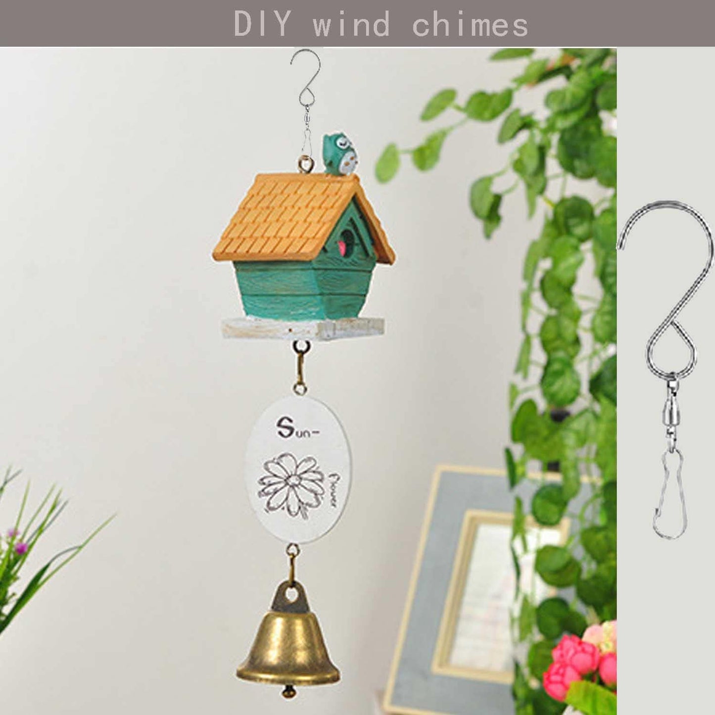 Wind Spinner Hooks for Wind Chimes, Outdoor Ornament Hooks, Swivel Hooks for Hanging Spinners