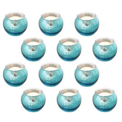 KESYOO 12pcs Glass Candle Holders Small Round Hollow Tealight Cups Decorative Candle Cups for Home Decor and Table Centerpiece