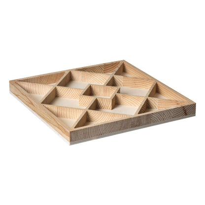 Hammont Square Sectional Wooden Trays - 20 Casepacks - 2 Pieces in Each Pack - 10”x10”x1.13” - Eco Friendly Decorative Wooden Tray for Dry Fruits & Candies | Organic Wooden Tray for Gift & Home Décor