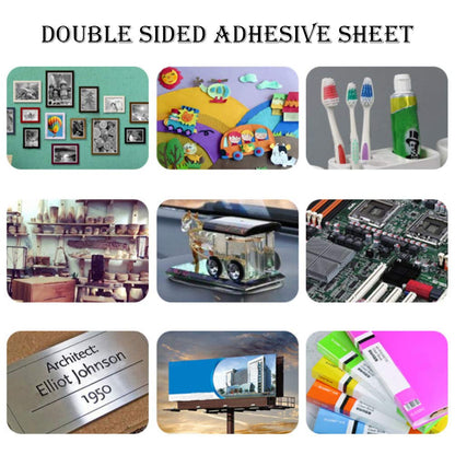 BENECREAT 10PCS White Double Sided Adhesive Sheets 16.5x11.5 Inch Double Side Tap Sheet (0.2mm) for Valentine's Decoration, Tumbler Craft Photo Albums Handbook Making