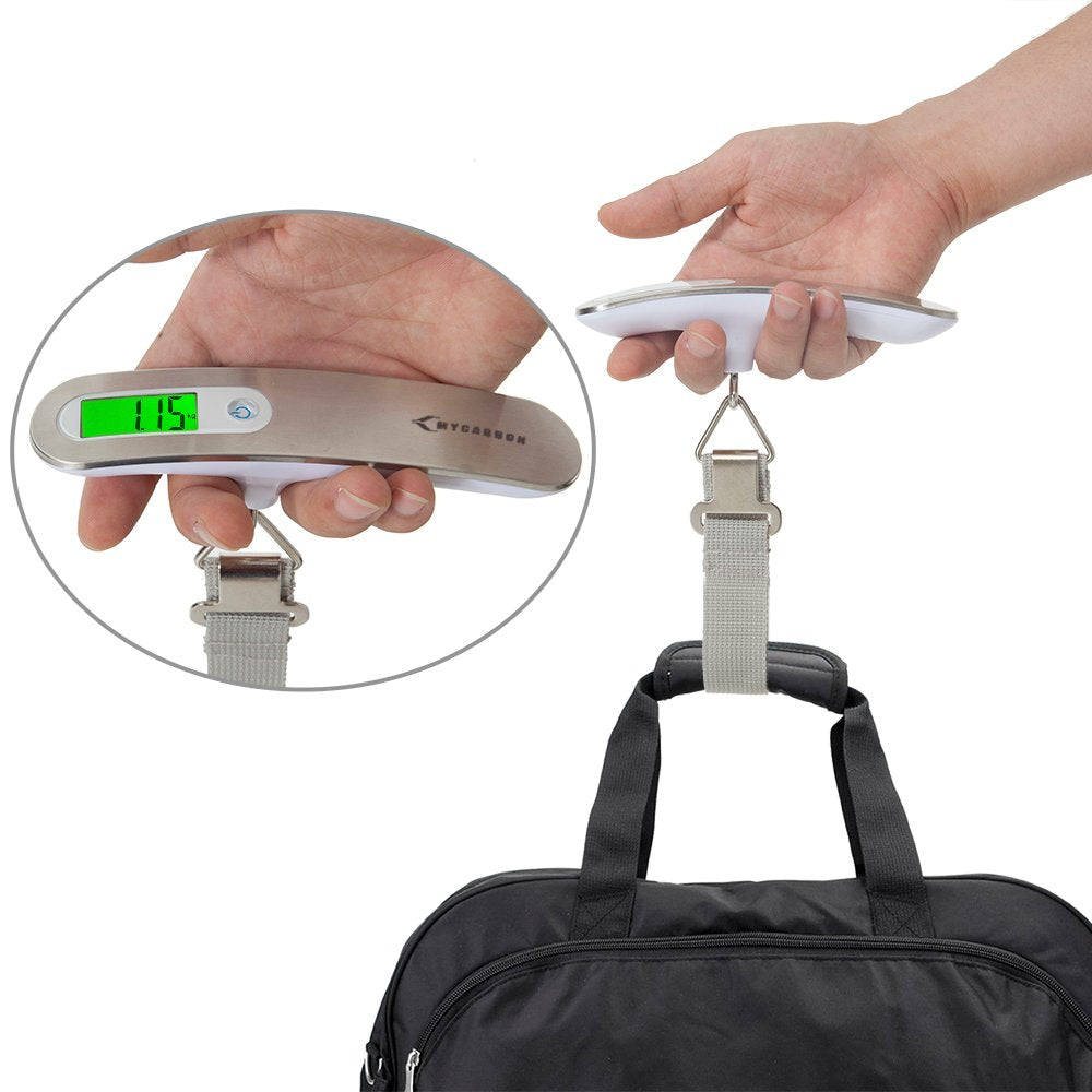 MYCARBON Digital Luggage Scale - High Precision Hanging Scale 110 lb/50KG with Backlit Display, Perfect for Travel and Home