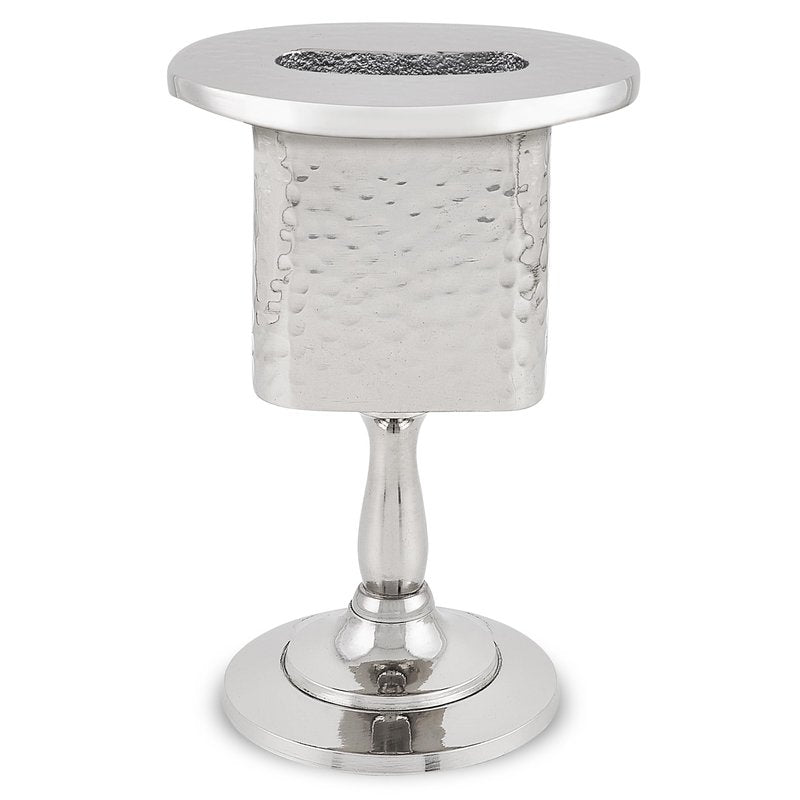 Zion Judaica Elegant Shabbos Havdalah Set Gift Boxed Hammered Metal High Polished Includes Kiddush Cup 5.5 oz Wine Goblet Tray Braided Havdualah Candle Holder Besamim Spice Box End of Shabbat Gift Set