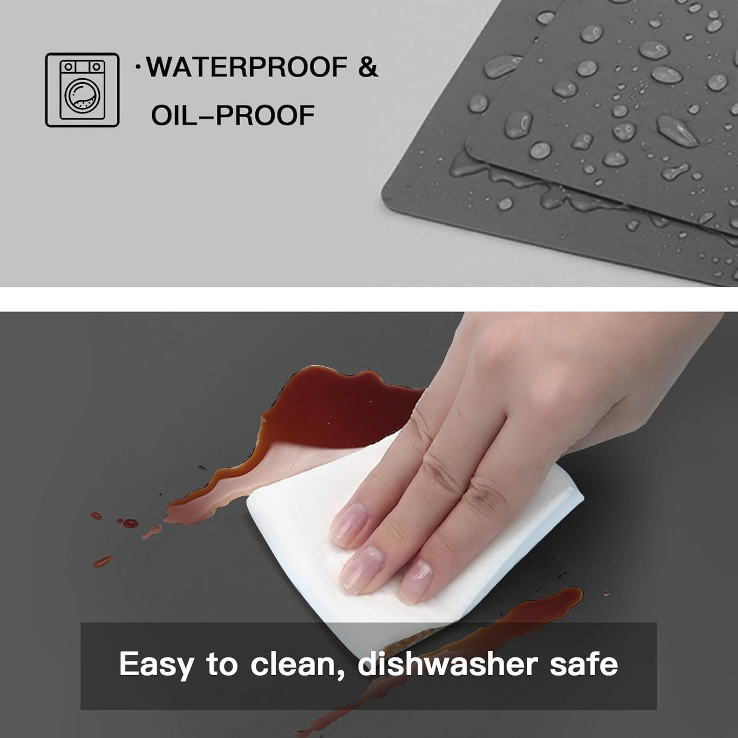 Largest Silicone Mats for Kitchen Counter, 120" x 24" Extra Large Heat Resistant Counter Mat, Kitchen Island Waterproof Thicken Non-slip Countertop Protector Mat, Dark Gray