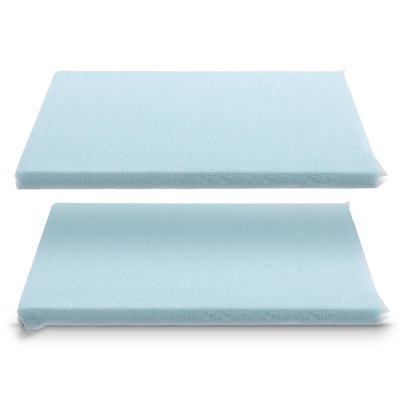 Beeveer 2 Pcs Adjustable Memory Foam Pillow, Thin Height 1.2'' Soft Insert Slim Flat Pillow for Neck Support Neck Pain Relief for Back, Side, Stomach Sleeper (23.6'' x 14.2''x 1.2'', Blue)