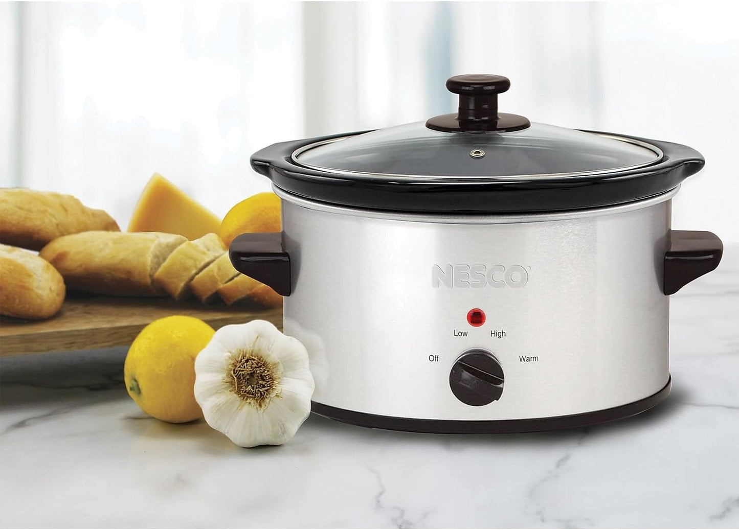 Nesco SC-150-47 Qt. Oval Analog Slow Cooker, 1.5 Quart, Silver