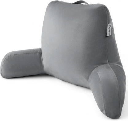 Yagamo Reading Pillow with Adjustable Memory Foam,Adult Backrest with Arms, Back Pillow for Sitting in Bed