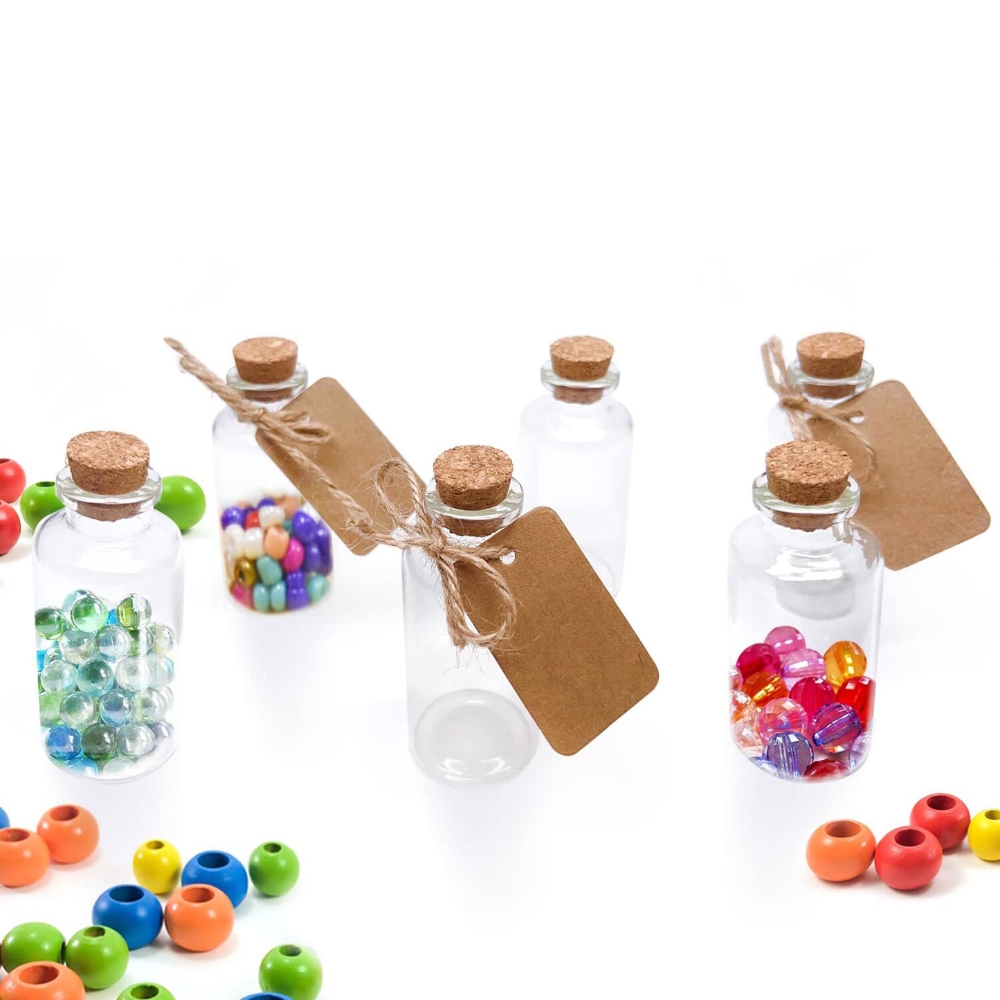 Goiio 50 Pieces 30 ML Glass Bottles with Cork Stoppers Mini Small Glass Bottles, for Wedding Favors, Crafts Home Decorations