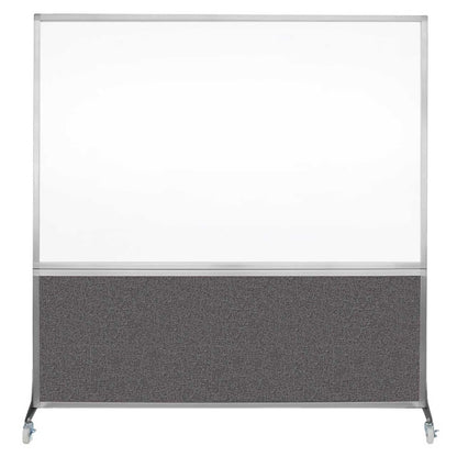 DivideWrite Mobile Whiteboard | Double Sided Dry Erase Board | Portable Office Cubicle Partition | Display for Classrooms, Conference Rooms, Meeting Areas and More | Charcoal Gray 6' Wide X 6' Tall
