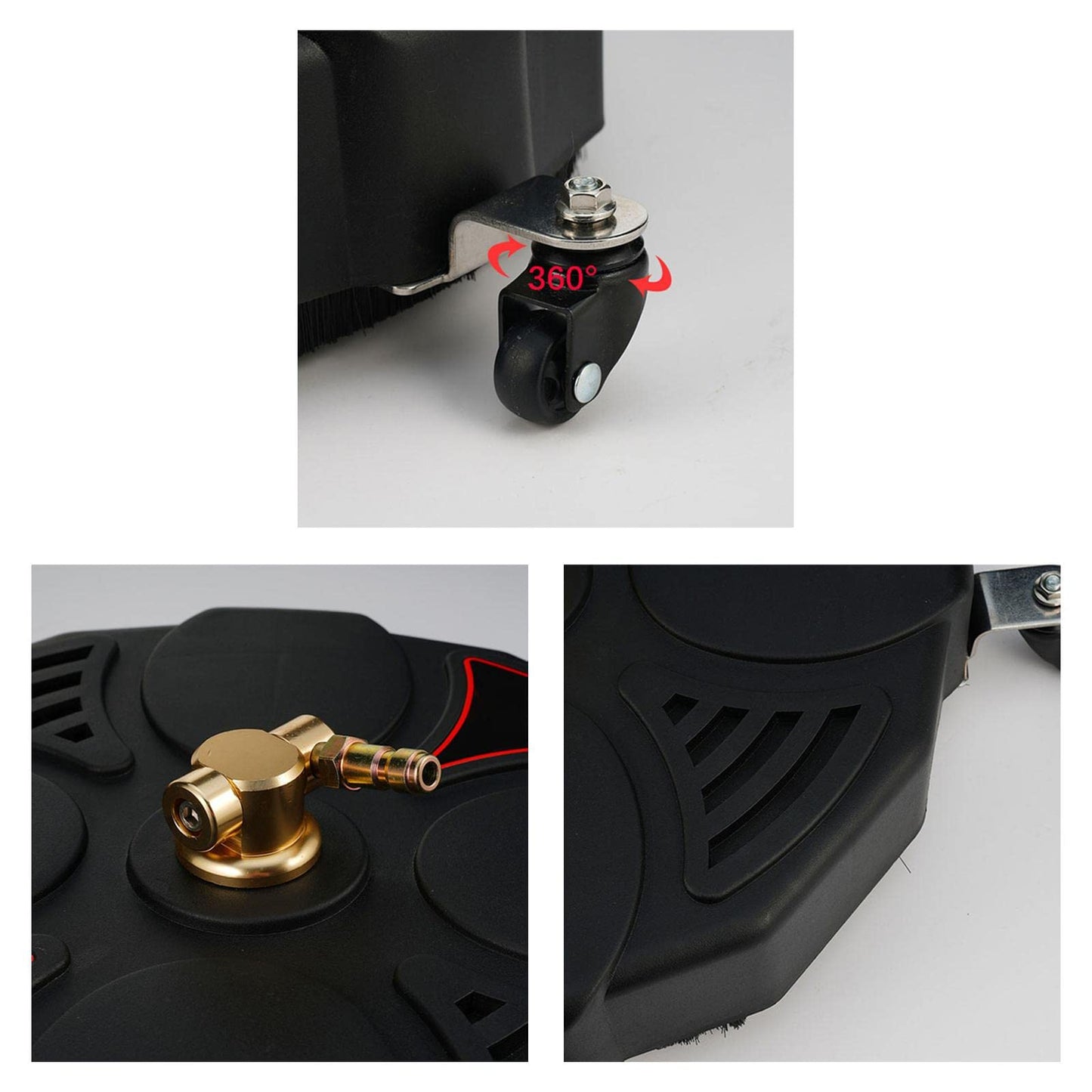 13inch Pressure Washer Surface Cleaner Power Washer Attachment Heavy Duty 1/4" Quick Connector Floor Power Washer for Terraces Pathway Decks