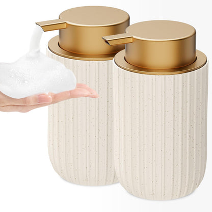 Ceramic Foaming Soap Dispenser, 12 oz Bathroom Foam Hand Soap Dispenser, Refillable Lotion Soap Dispenser with Removable Pump for Kitchen Hand Wash Dispenser, Modern Home Decor(2Pack-Black)