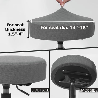 4 Dia.14-16, 4 Counts, BUYUE pcs Bar Stool Covers Luxury Crease-Resistant Jacquard Fabric Stretch Washable Vanity Stool