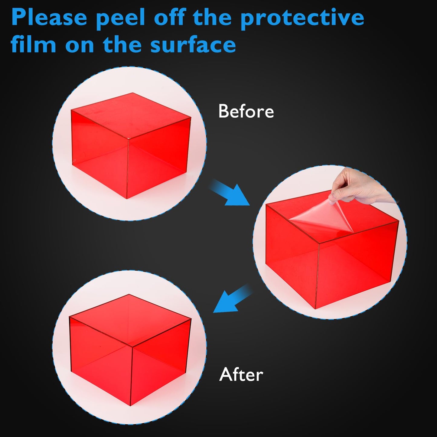 Bouiexye 3Pcs Red Buffet Risers Acrylic Boxes Display Food Risers for Buffet Table Platter Parties Weddings Catering Dessert Collectibles Figures Show (6''x7''x8'')