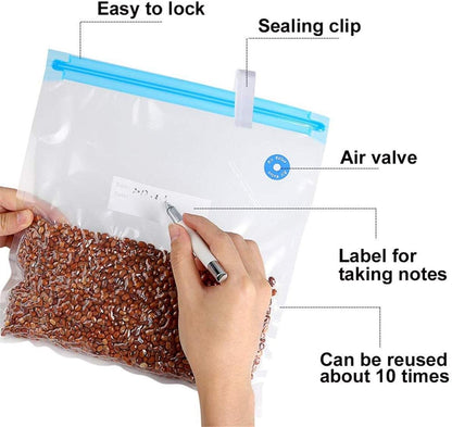 10pcs Handy Portable Vacuum Sealer Bags for Food, Kitchen Heat Sealing Machine (NO Hand Pump)